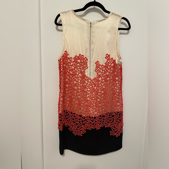 3.1 Phillip Lim cream & black silk mini dress with orange floral embroidery - 8 - Picture 7 of 12